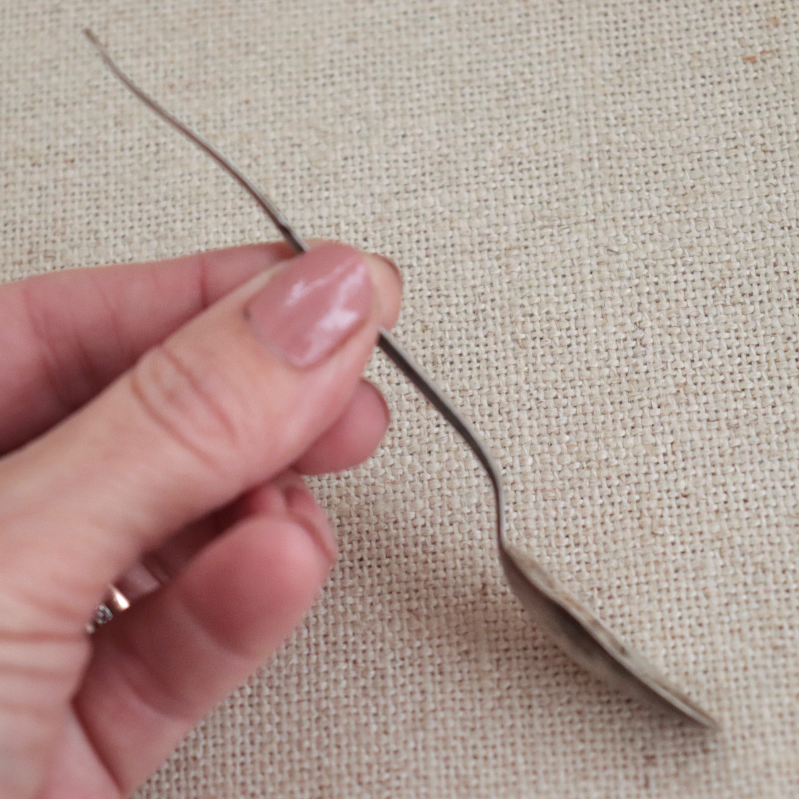 Early Navajo Ingot Silver Spoon 1900s Bench Stamped Handle Sterling Antique Vtg