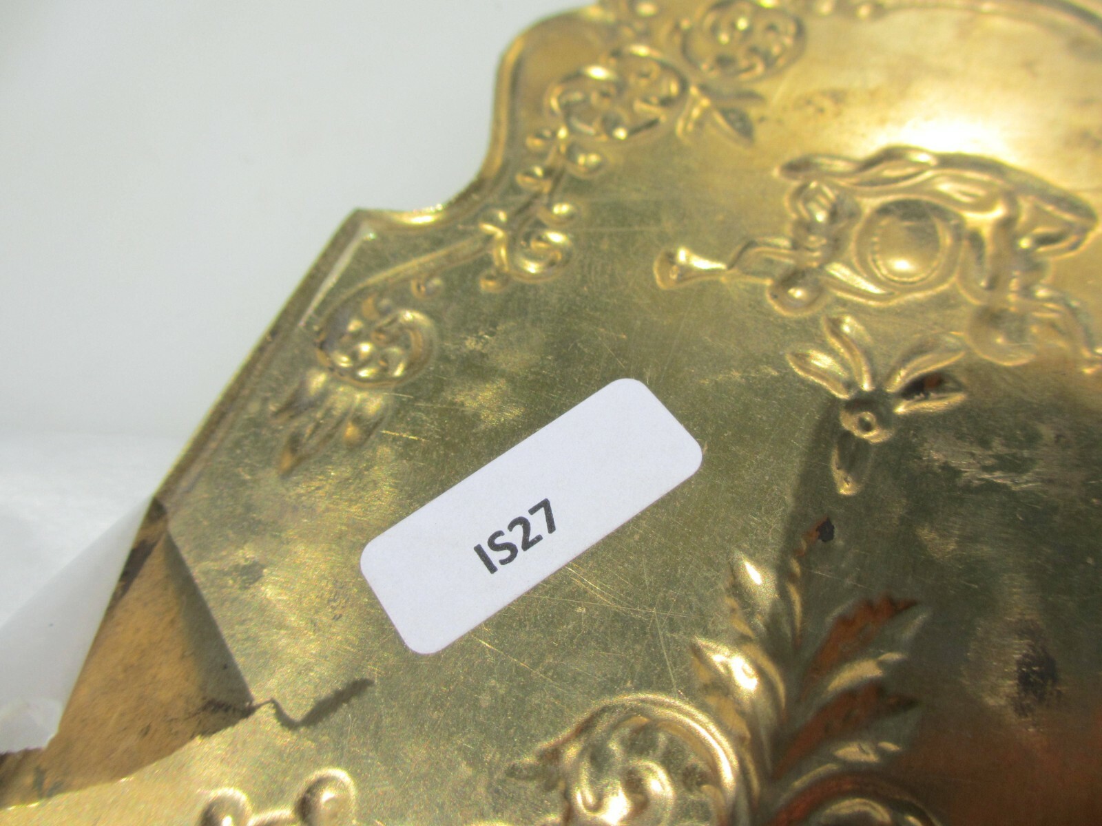 Brass Finger Plate Push Door Handle Art Nouveau Cherubs Rococo Antique STYLE