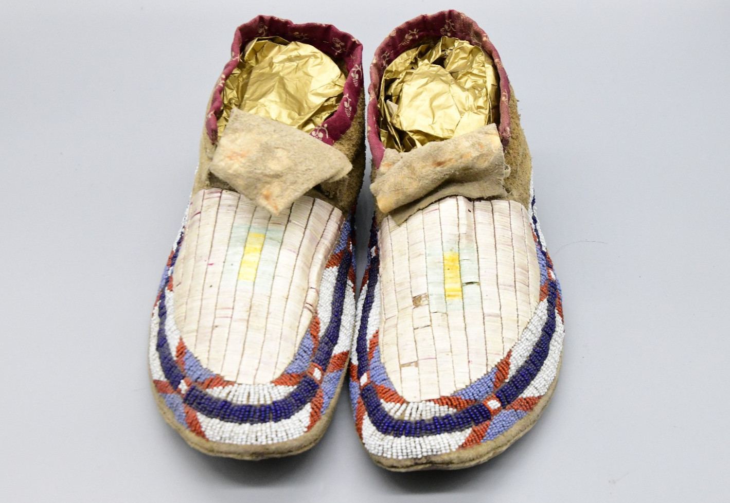 Sioux Quill and Beaded Moccasins Native American