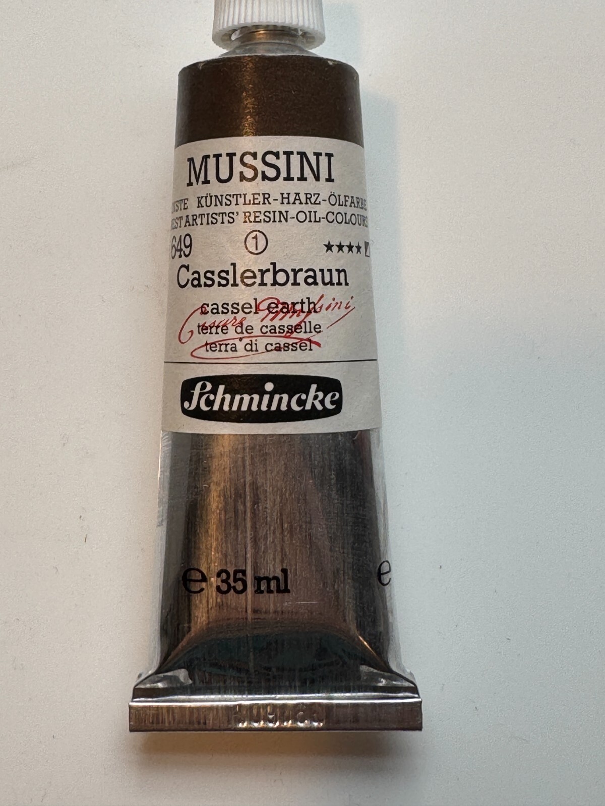 Schmincke Mussini Oil Paint - No. 649 Cassel Earth - 3 Pack NOS 35ml