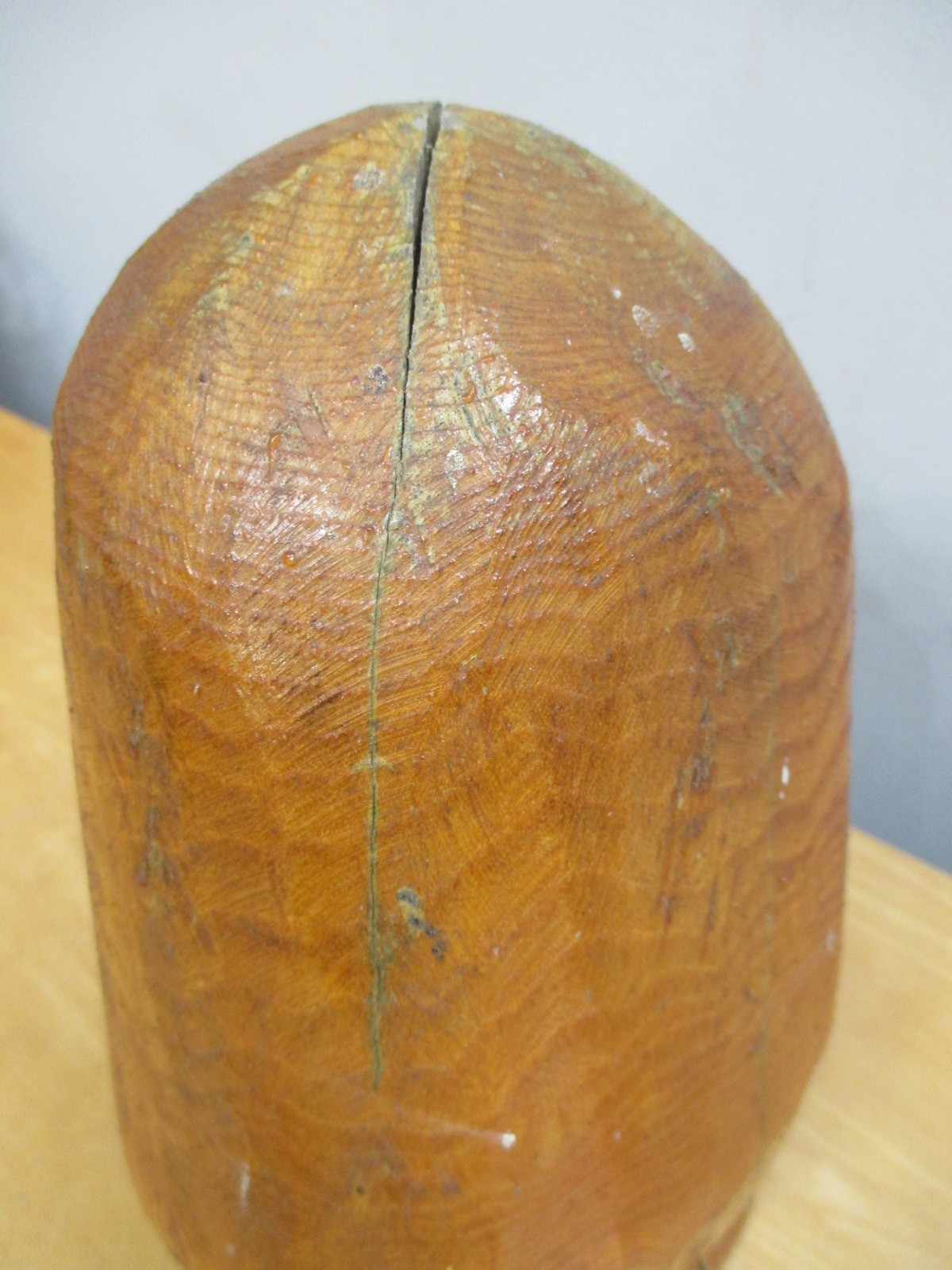 Hand Made 10.5” Wooden Hat Mold Form Shaper Mushroom