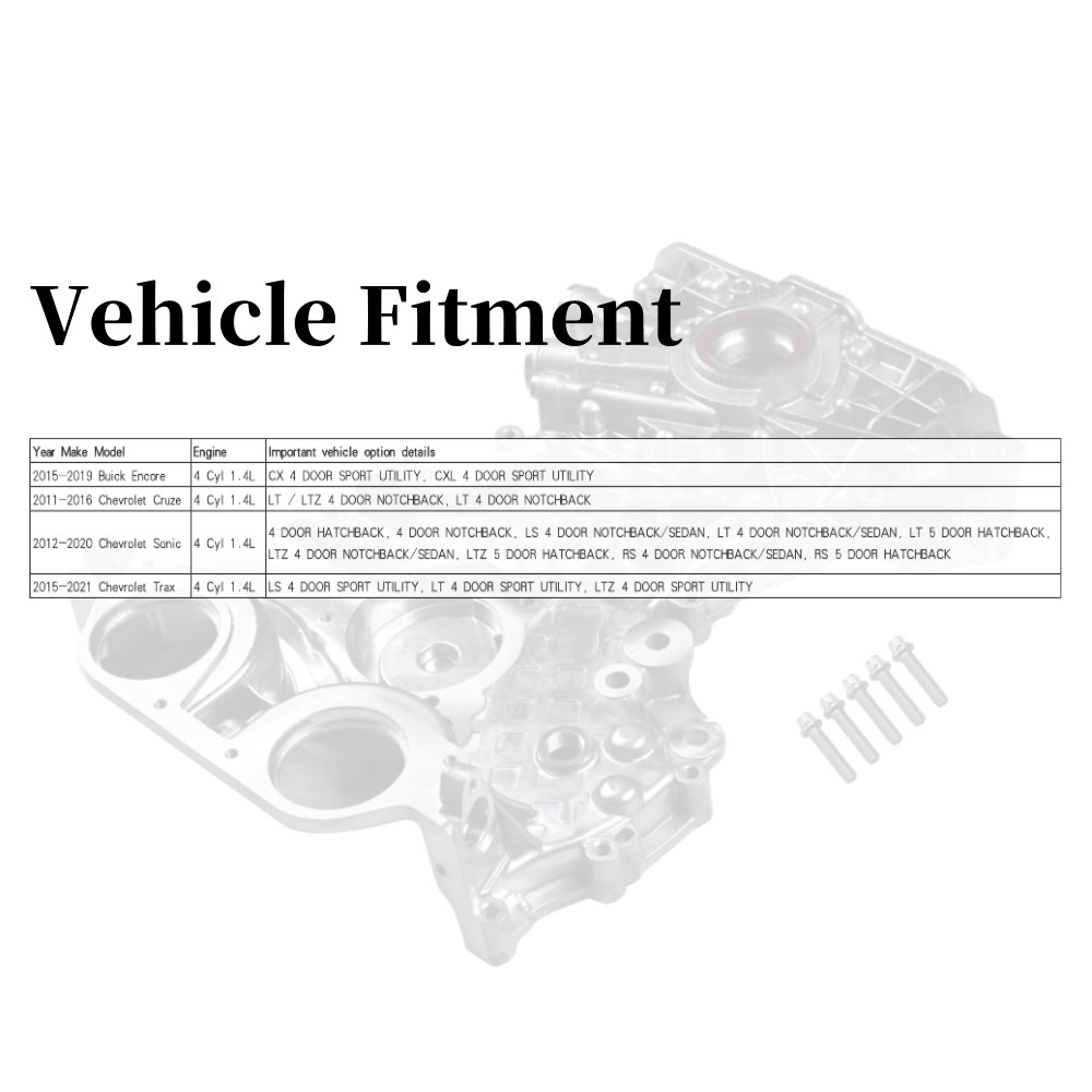 Engine Timing Chain Oil Pump Cover For Chevrolet Cruze 4 Cyl 1.4L 2011 2012-2016