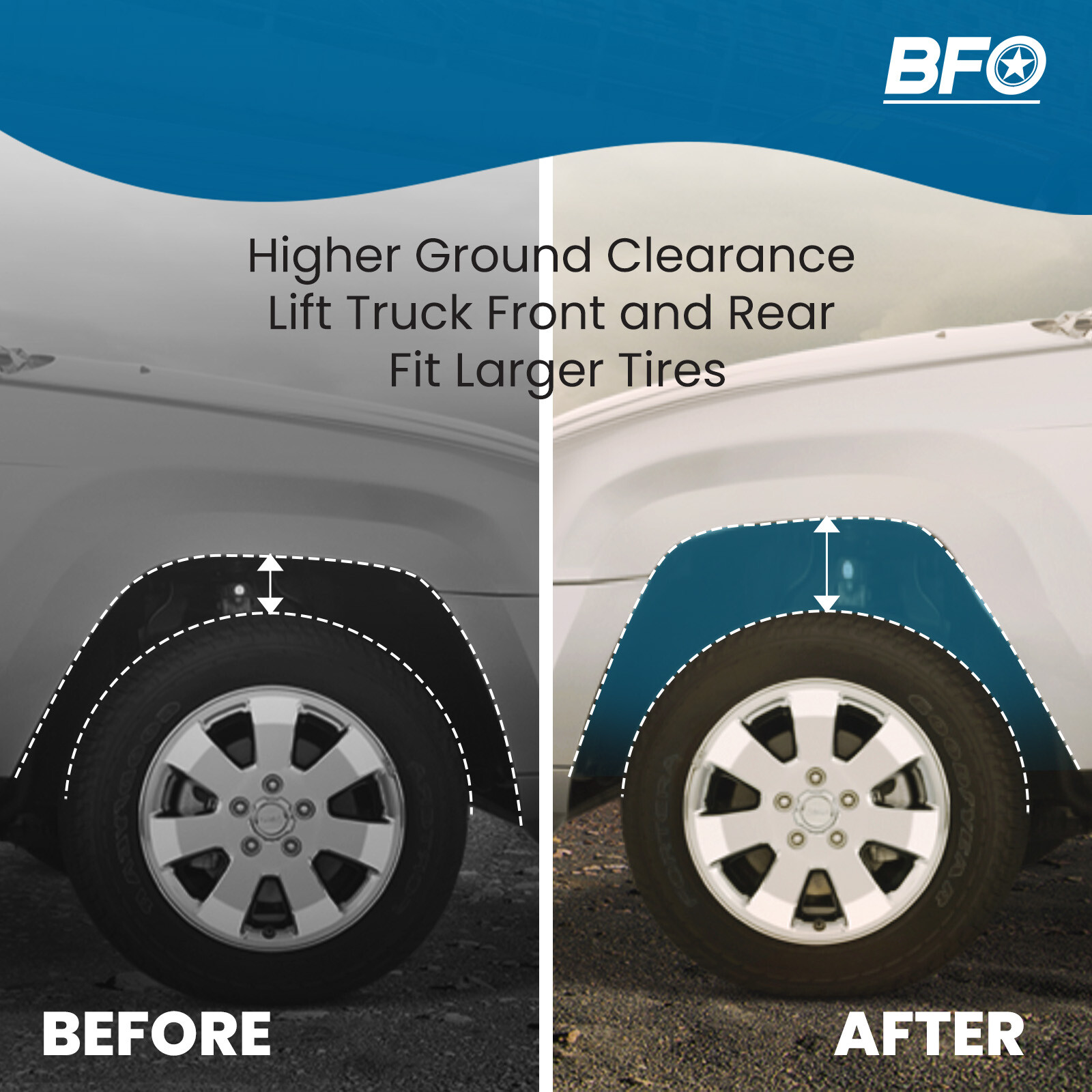 BFO 2.5" Lift Kit W/ Shock Absorbers for Jeep Wrangler JK Unlimited 4DR 2007-18