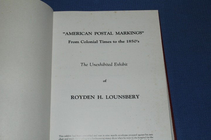 American Postal Markings Colonial Times to 1850's Lounsbery BlueLakeStamps