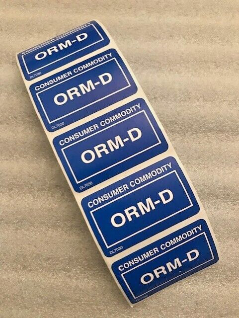 10 ORMD ORM-D  1.5 x 2.5 inch other HAZMAT Qty Shipping Label Sticker UPS Fedex