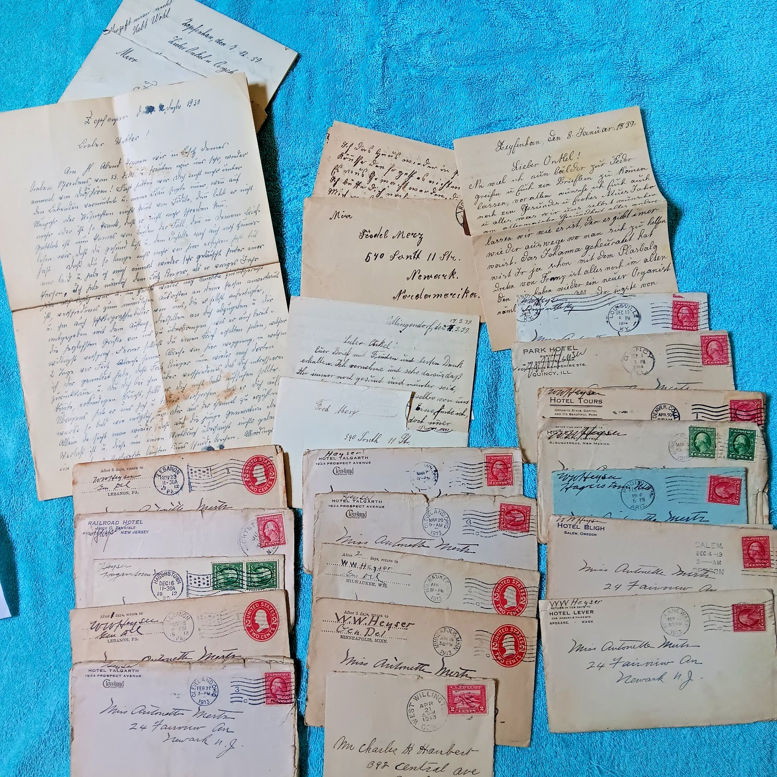 1910 to 1930's letter's from and to Nazi supporter stock #799