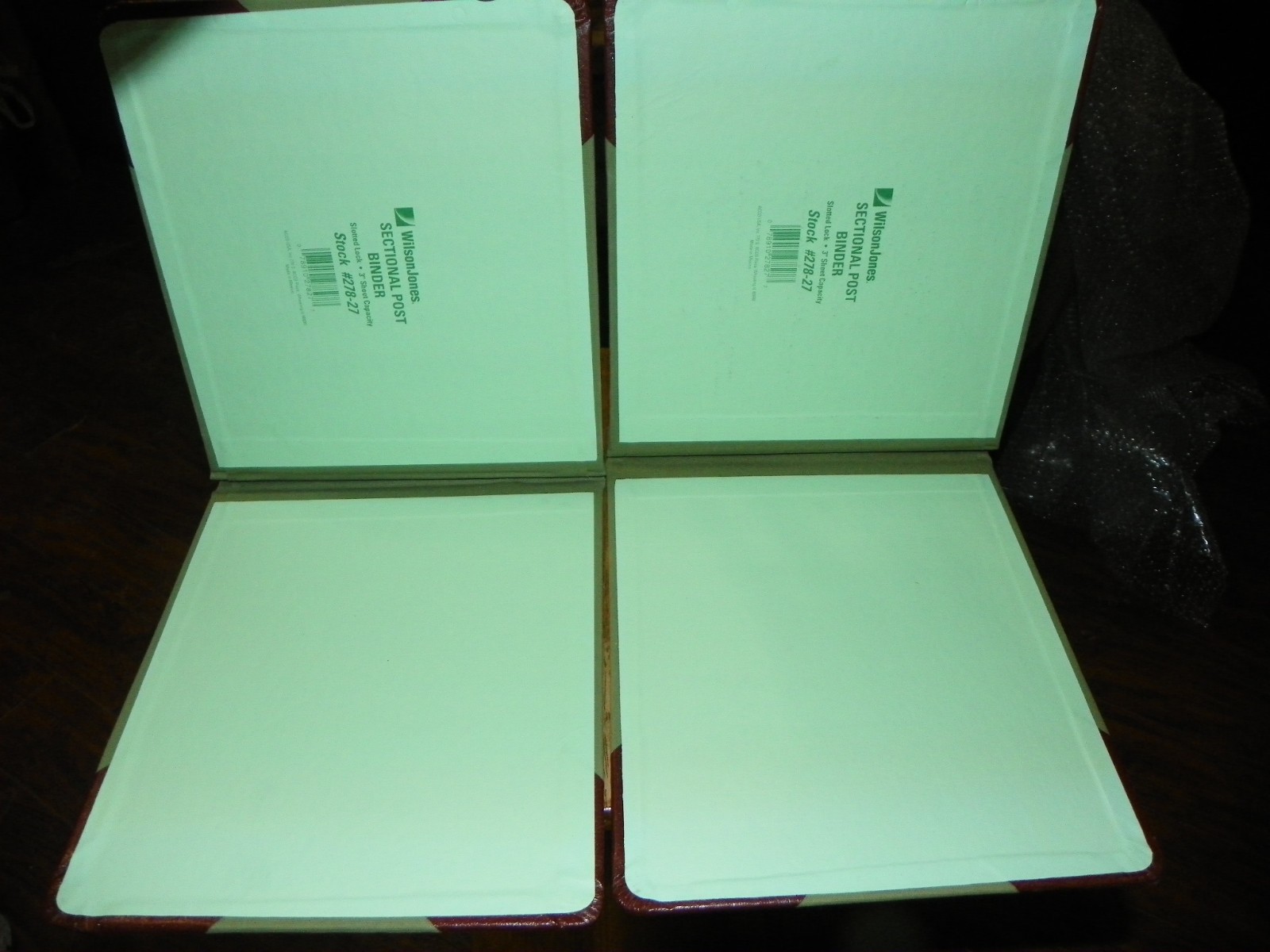 Lot of 2 Wilson Jones 278-27 Sectional Post Binder Canvas 11 x 8.5 GREEN 3" capa
