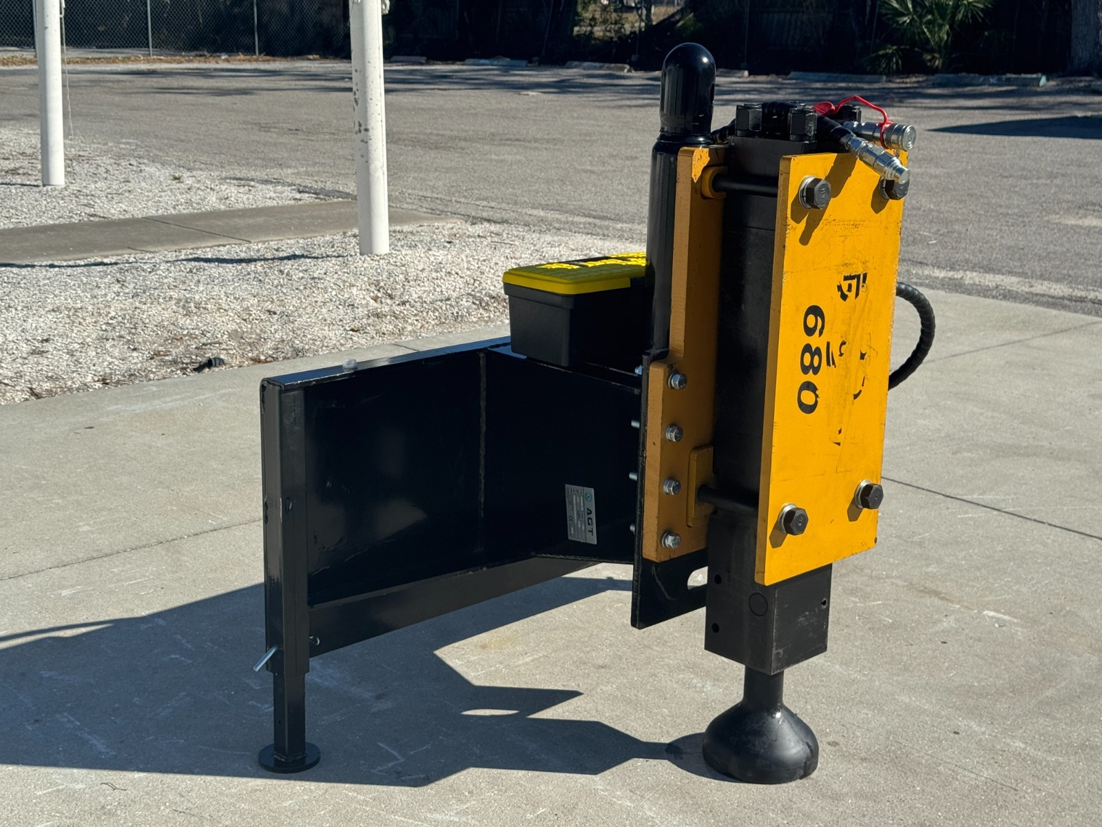 AGT Hydraulic Post Driver Fence Hammer Pounder Skid Steer Universal Attchment