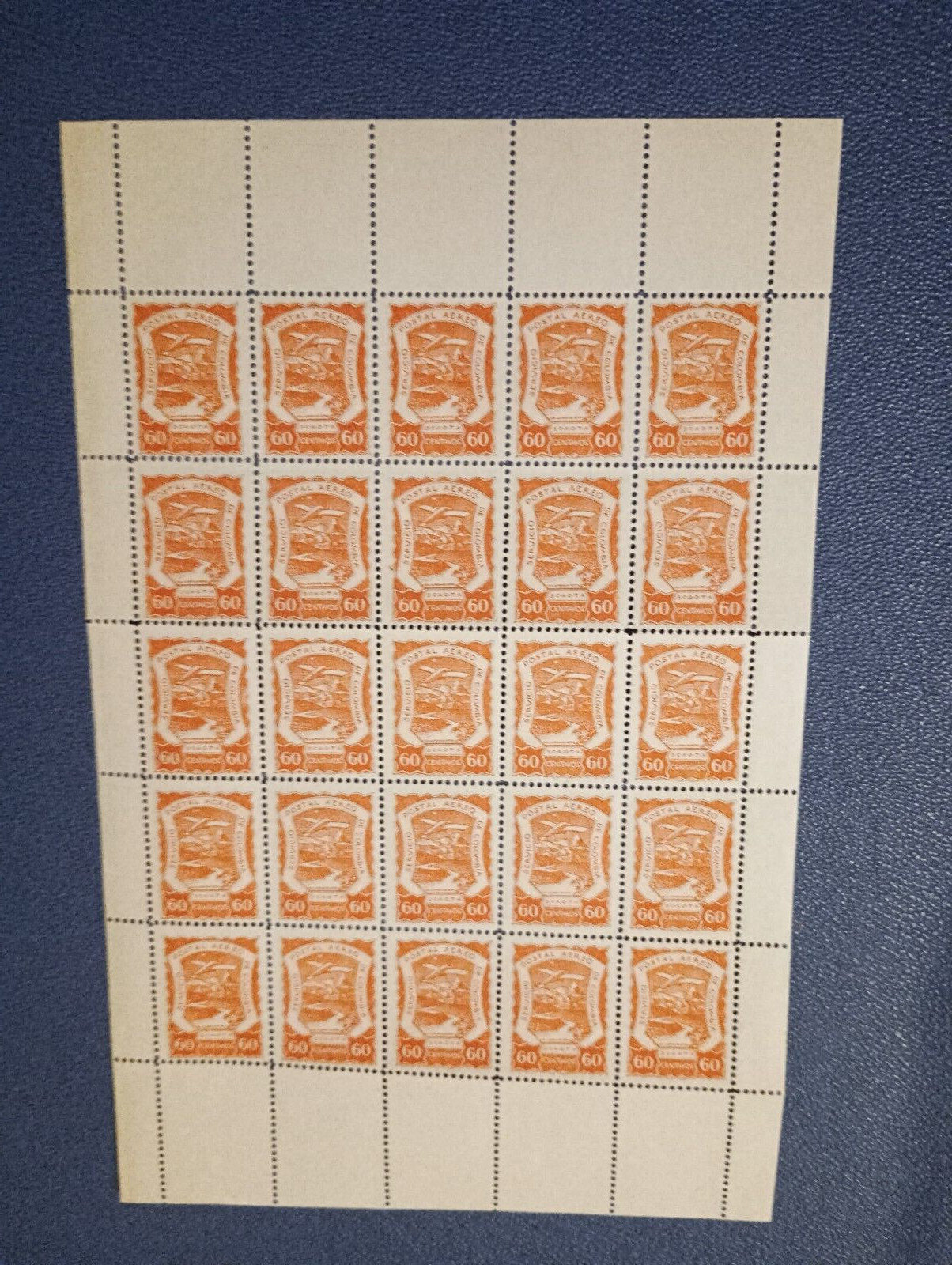 SCADTA Colombia airmail Sc # C31  Mi# 16  Full sheet of 25 cat  2000$+ MVLH