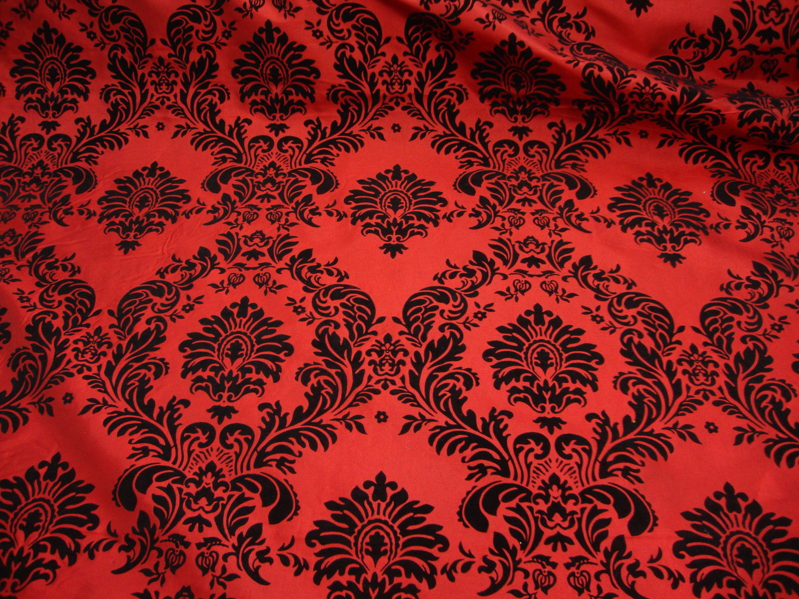 25ft Red Flocking Damask Aisle Runner Taffeta Fabric 58" Flocked Velvet Event