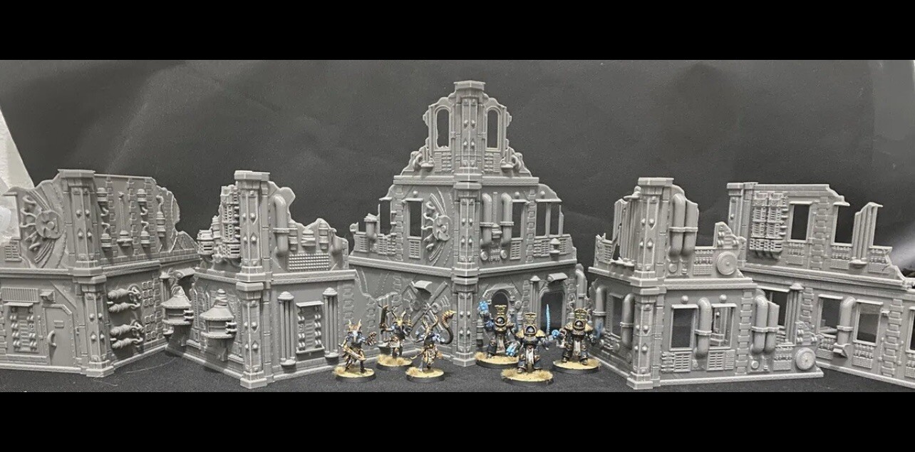 Wargaming Terrain Industrial 5 Pack Sci-fi Tabletop Buildings