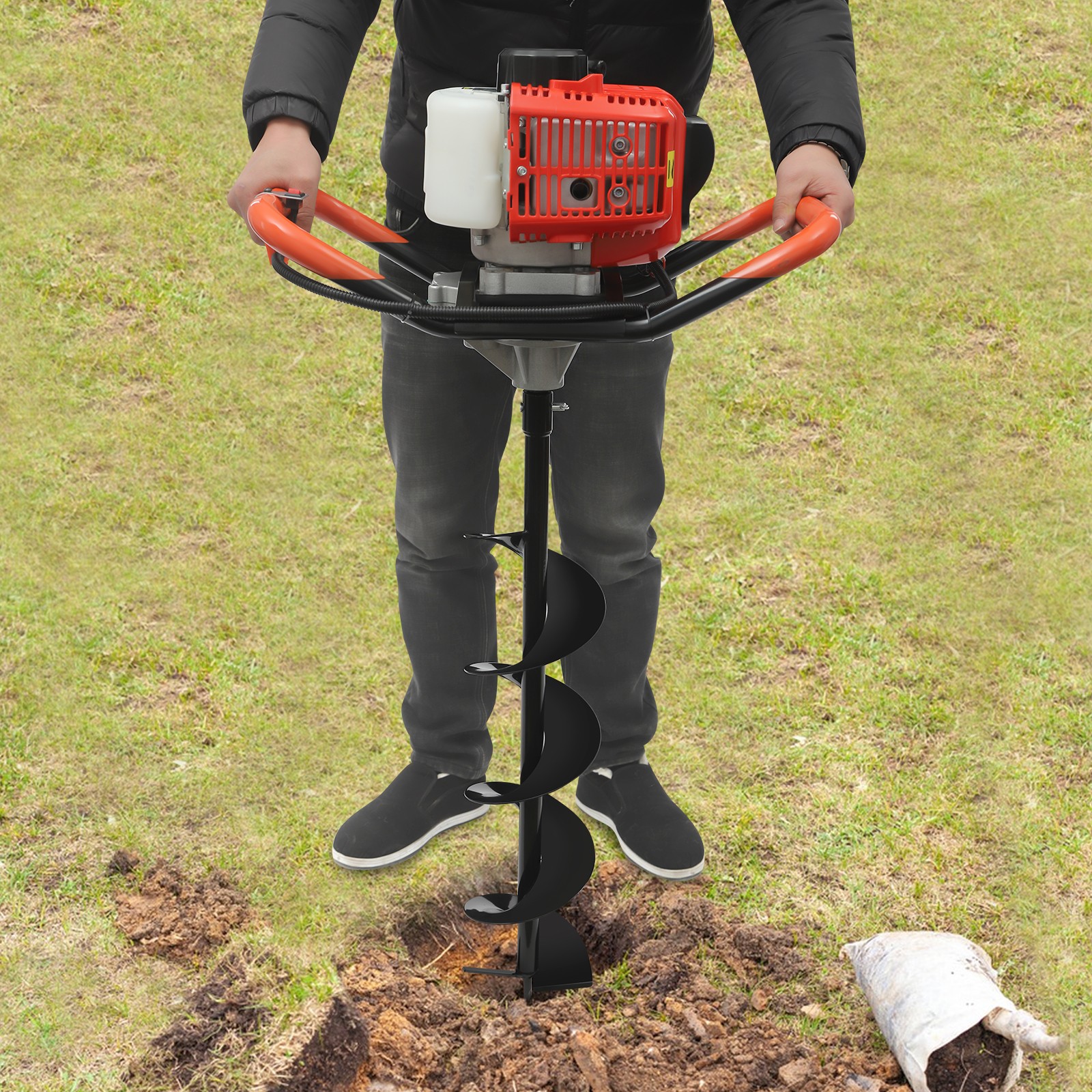 2.3HP Earth Auger Post Hole Digger Drill Machine Kit, New