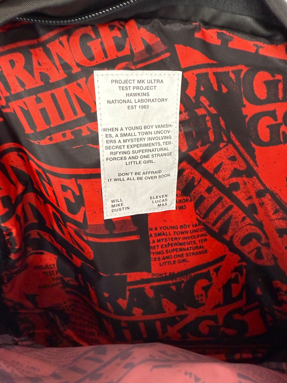 NWT JanSport Backpack Stranger Things Mike's Upside Down Black Backpack 34L XL