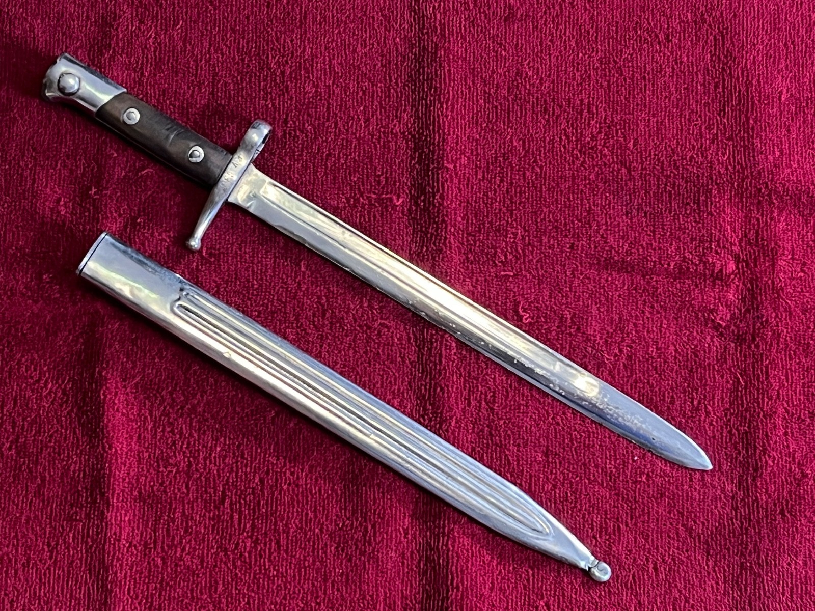 WWI ITALIAN M70/15  VETTERLI BAYONET ON M91 PATTERN