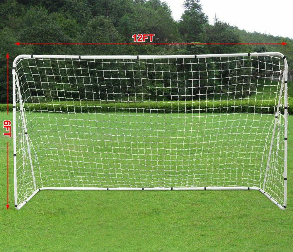 12 x 6 Portable Soccer Goal Net Steel Post Frame Backyard Football Training Set