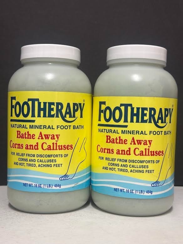 Footherapy Natural Mineral Foot Bathe Away Corns & Calluses -2 Pack / 16 oz each