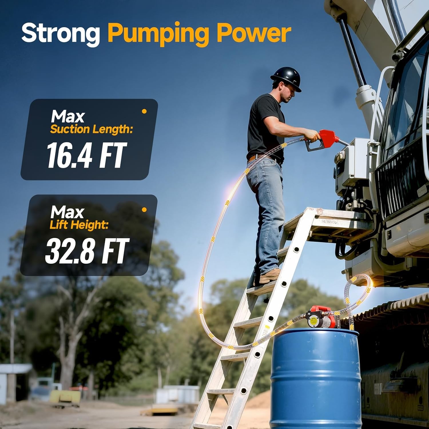 Fuel Transfer Pump Battery Powered 4000mah 21V Cordless Diesel Transfer Pump Kit