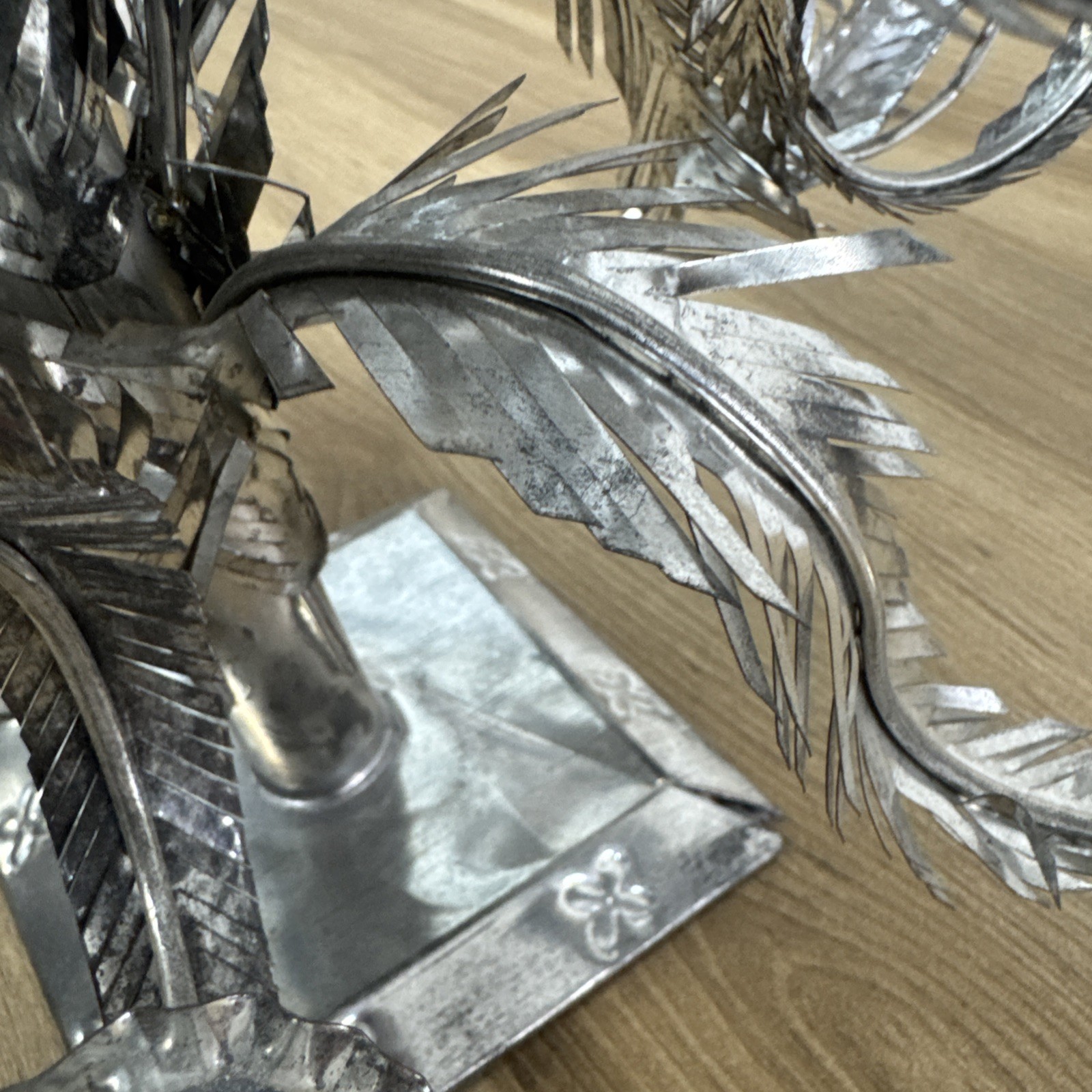 Elegant Rare Mexico Tin Art 25 FEATHER Candelabra Christmas Tree