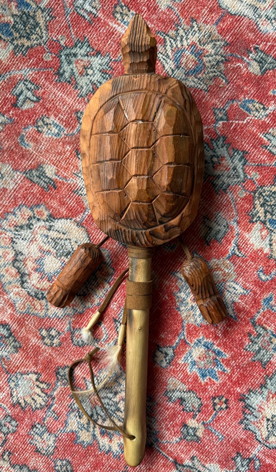 Old  Vintage Native American Ceremony Turtle Rattle Shaker Shaman