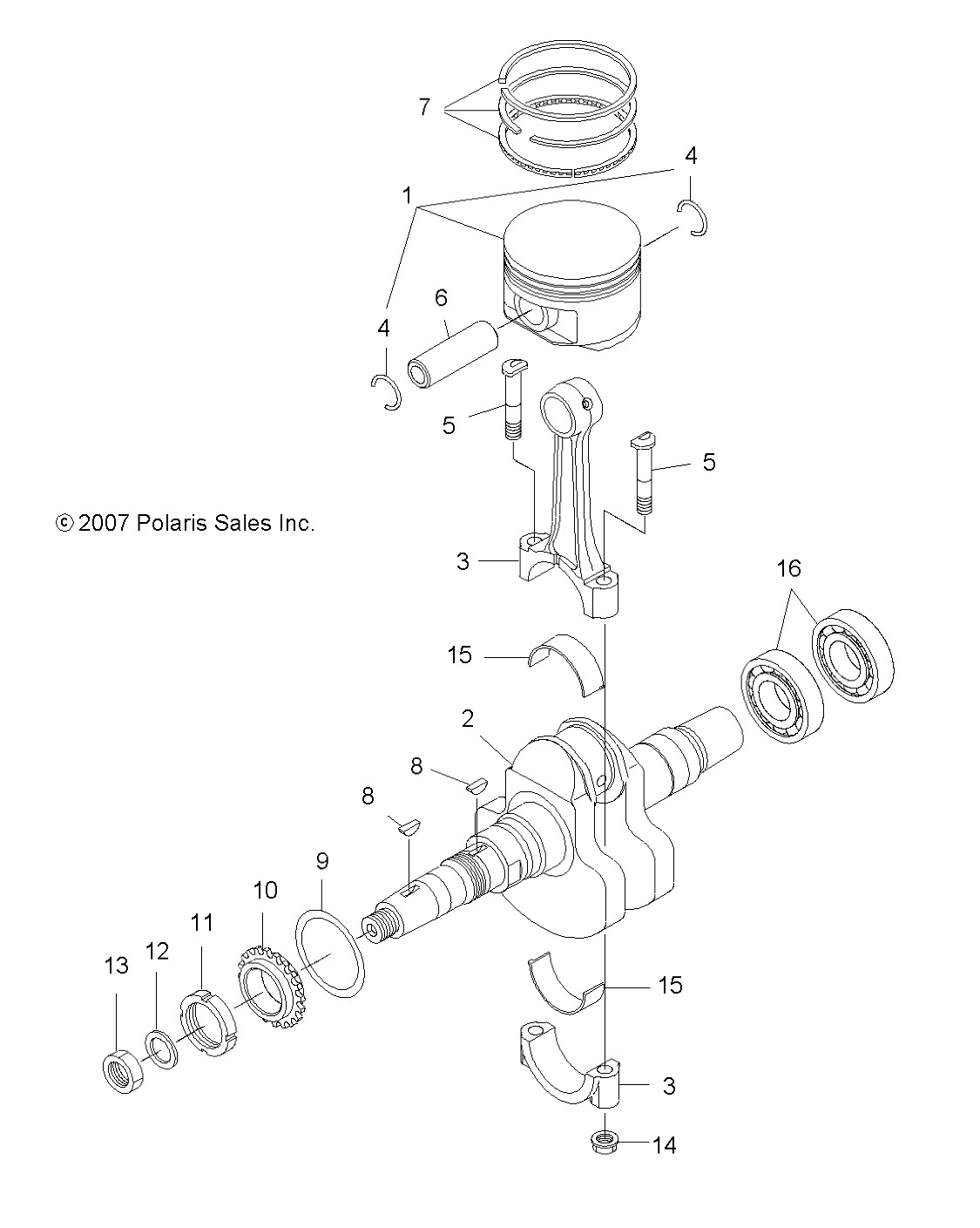 Polaris Connecting Rod, Genuine OEM Part 3087239, Qty 1 3087239