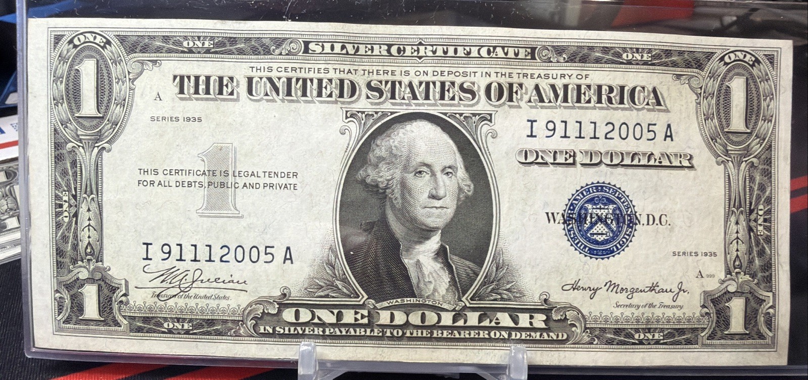 😁 1935 $1 SILVER CERTIFICATE "DOUBLE DATE".  I /A  BLOCK  RUN ( AU+++)