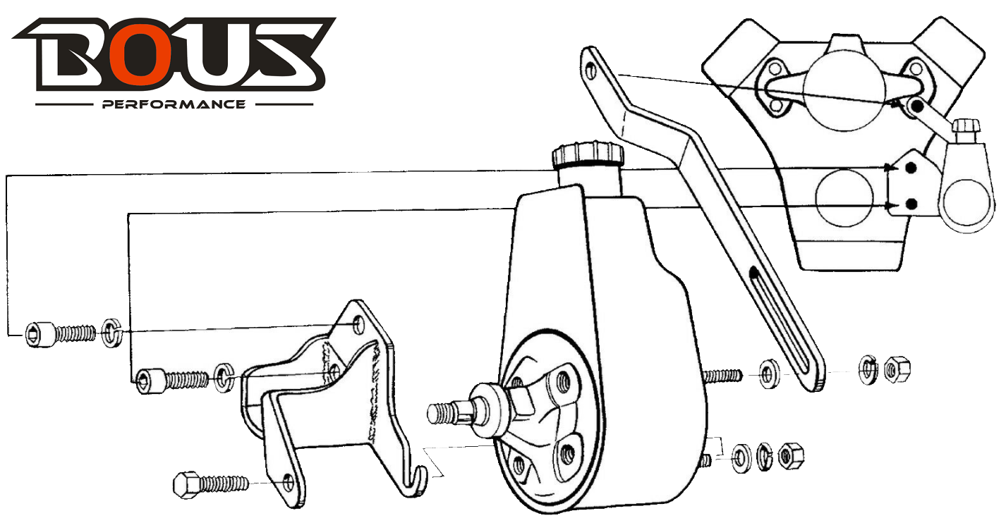 1955-57 Chevy Belair 150 210 Saginaw 500 Power Steering Conversion kit