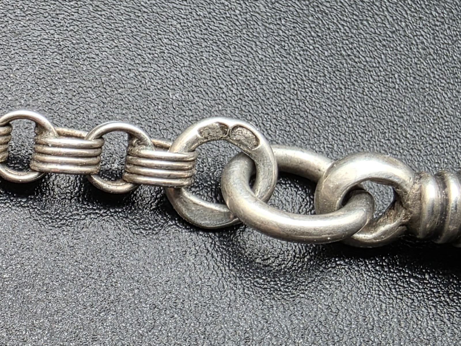 Antique Belle Époque Silver 800 Pocket Watch Chain Albertina France c1900