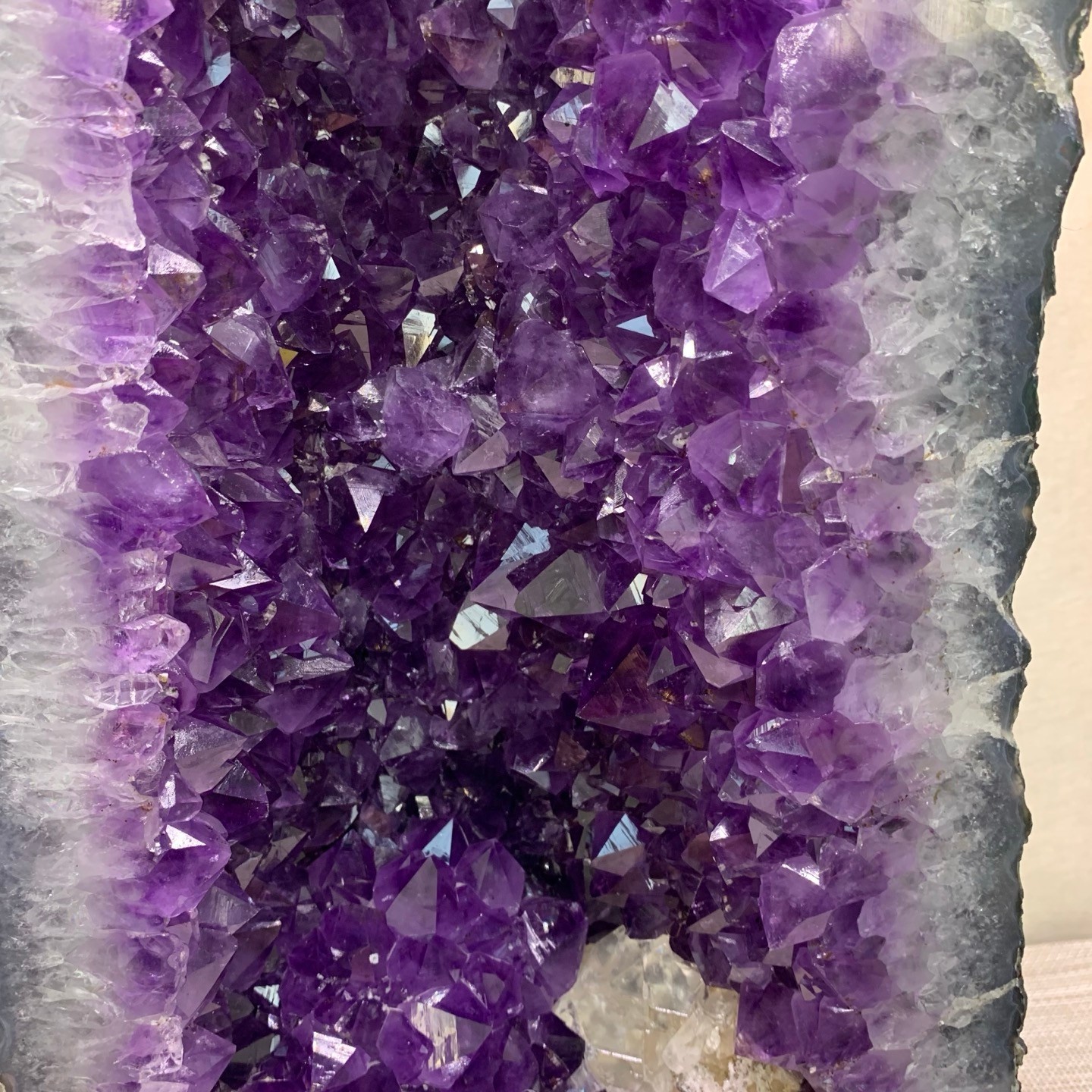32LB Natural Amethyst Geode Quartz Crystal Cluster Cathedral Energy healing