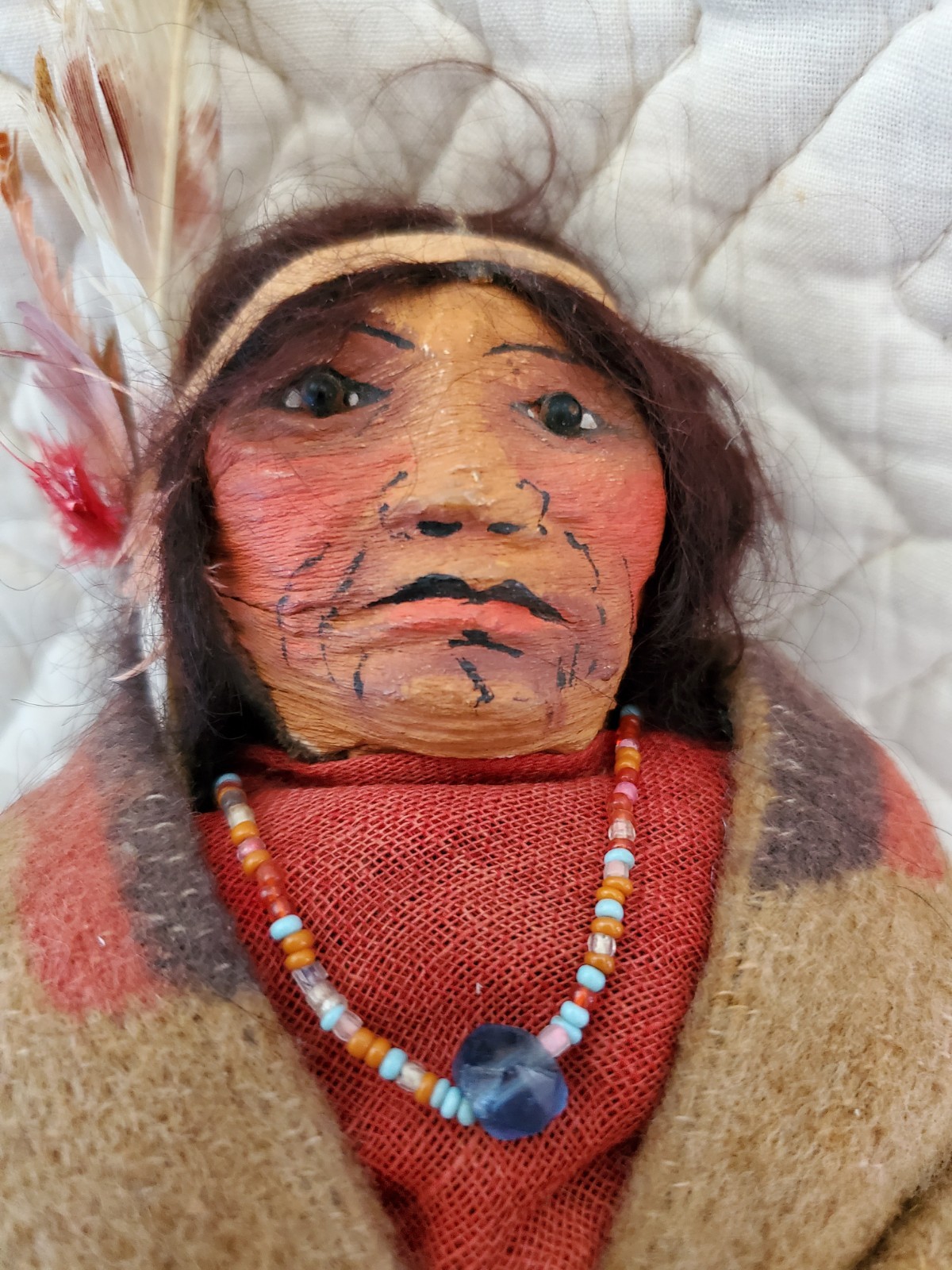 11" Early Mary Frances Woods Native American Indian Skookum Doll 1910-1920s