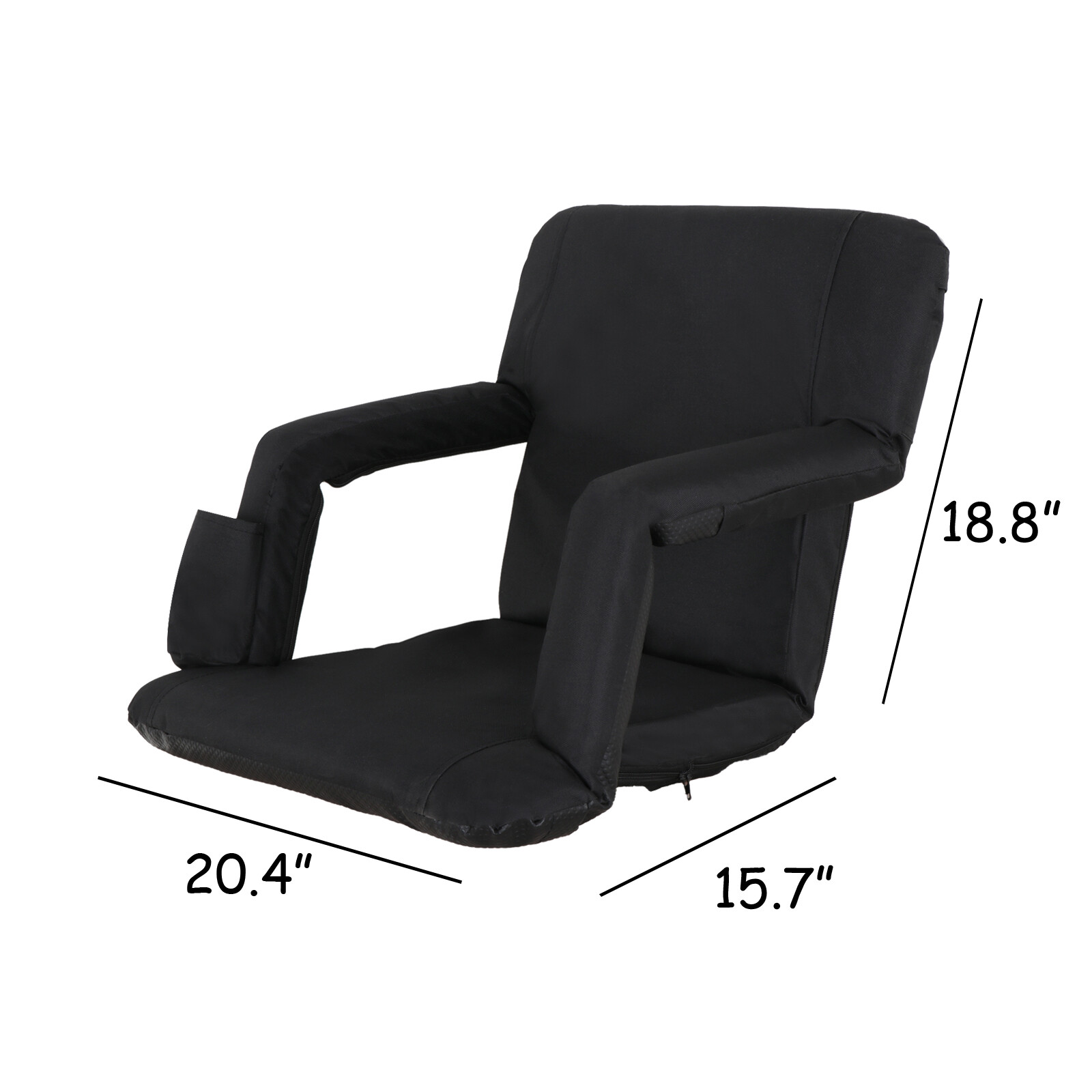 Wide Stadium Seats Chairs For Bleachers w/Back Cushion 5 Reclining Position