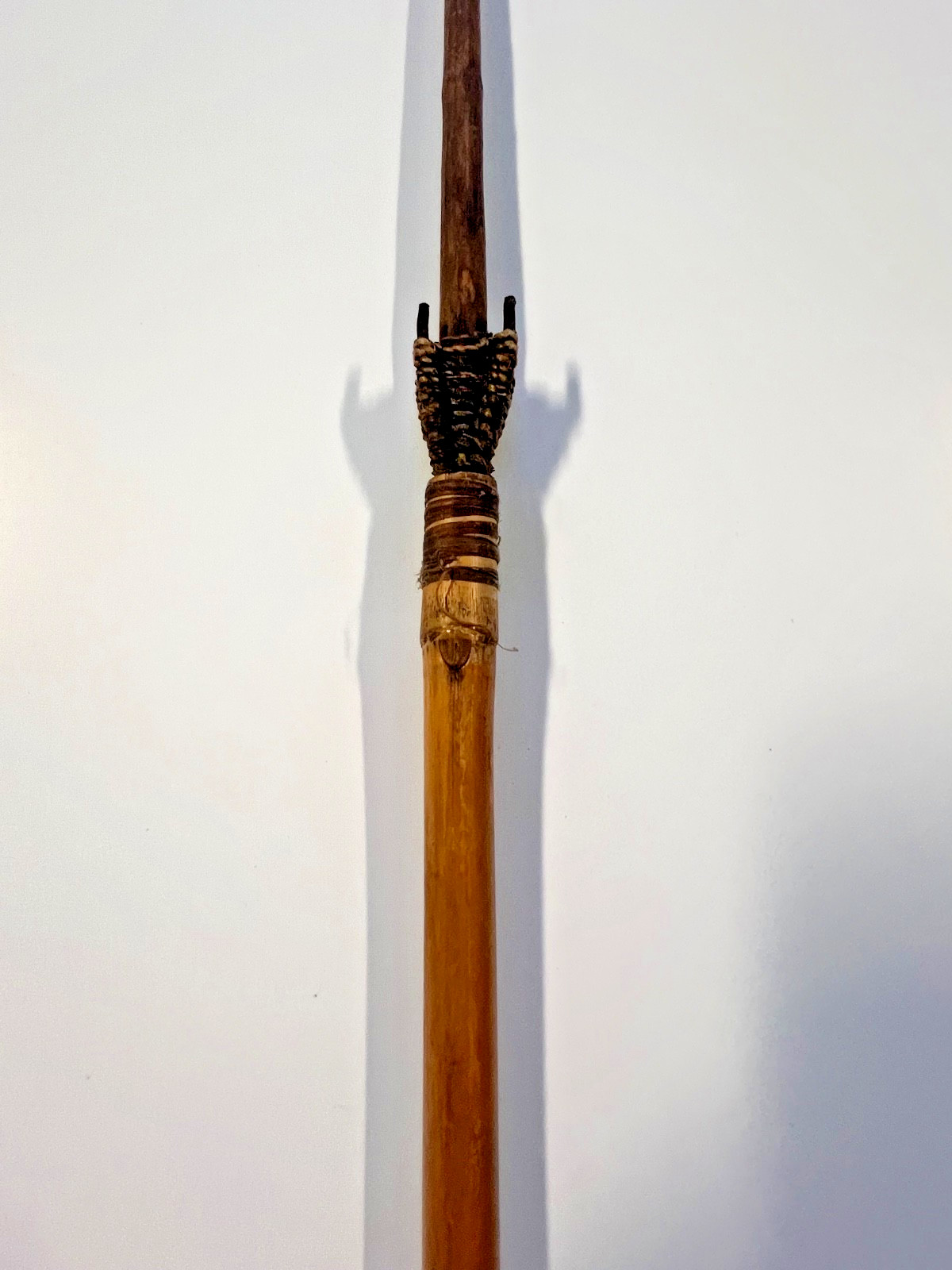 Original Native American Indian Arrow; Wood Tip; Feathers; Sinew; #B2