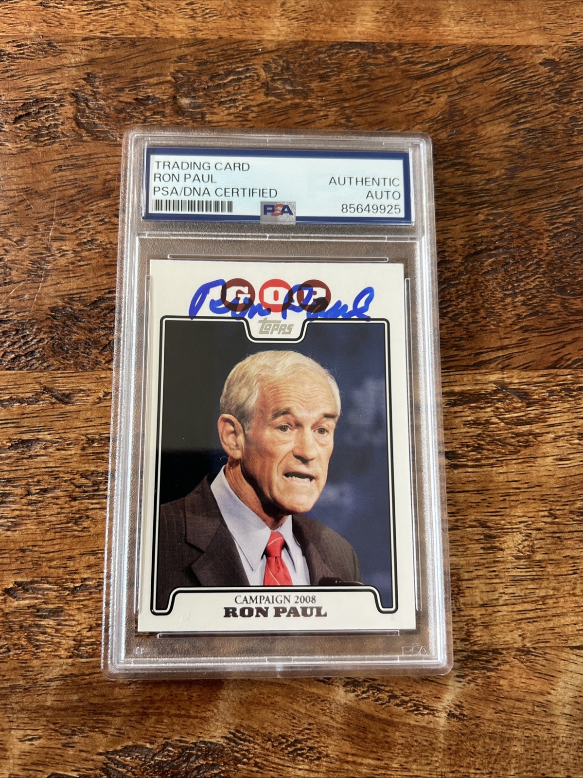 Ron Paul Signed Topps Campaign 2008 Card PSA DNA Coa Slab Autographed
