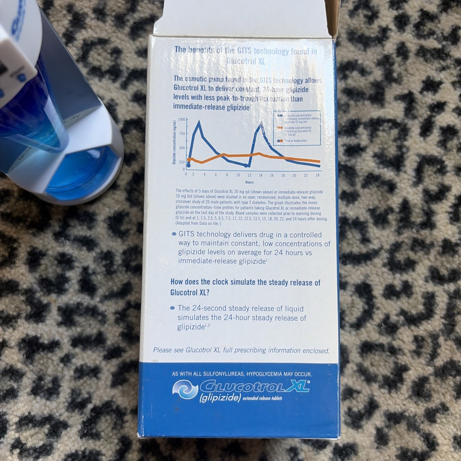 2001 Pfizer Glucotrol XL GITS Technology Desk Clock Promo Liquid Motion Untested