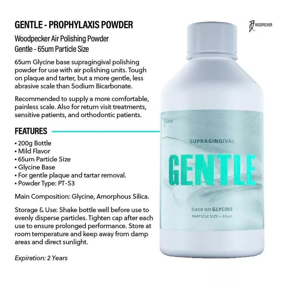 Woodpecker Dental Prophy Air Polishing Powder Glycine Plaque Stain Tartar Remove