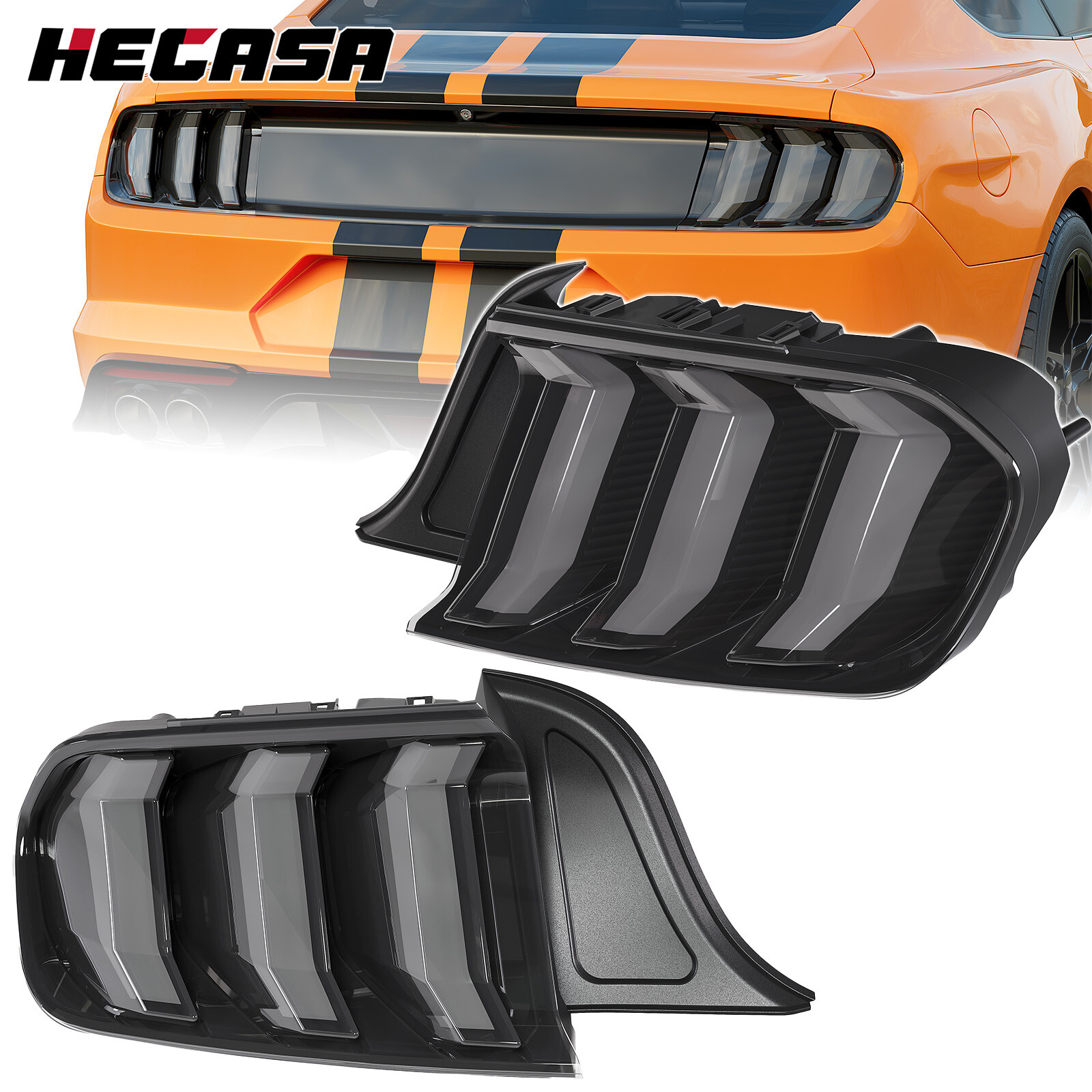 LED Tail Lights Sequential Turn Signal For Ford Mustang 2015-20 Left+Right Side