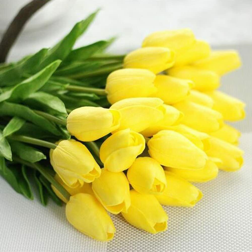 10 PACK Artificial Tulips Real Touch Bridal Home Wedding Party Festival Decor US
