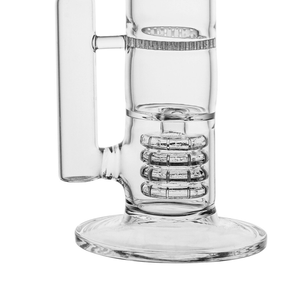42cm Tall Glass Bong Big Straight Honeycomb Birdcage Glass Hookah Pipe 18mm Bowl