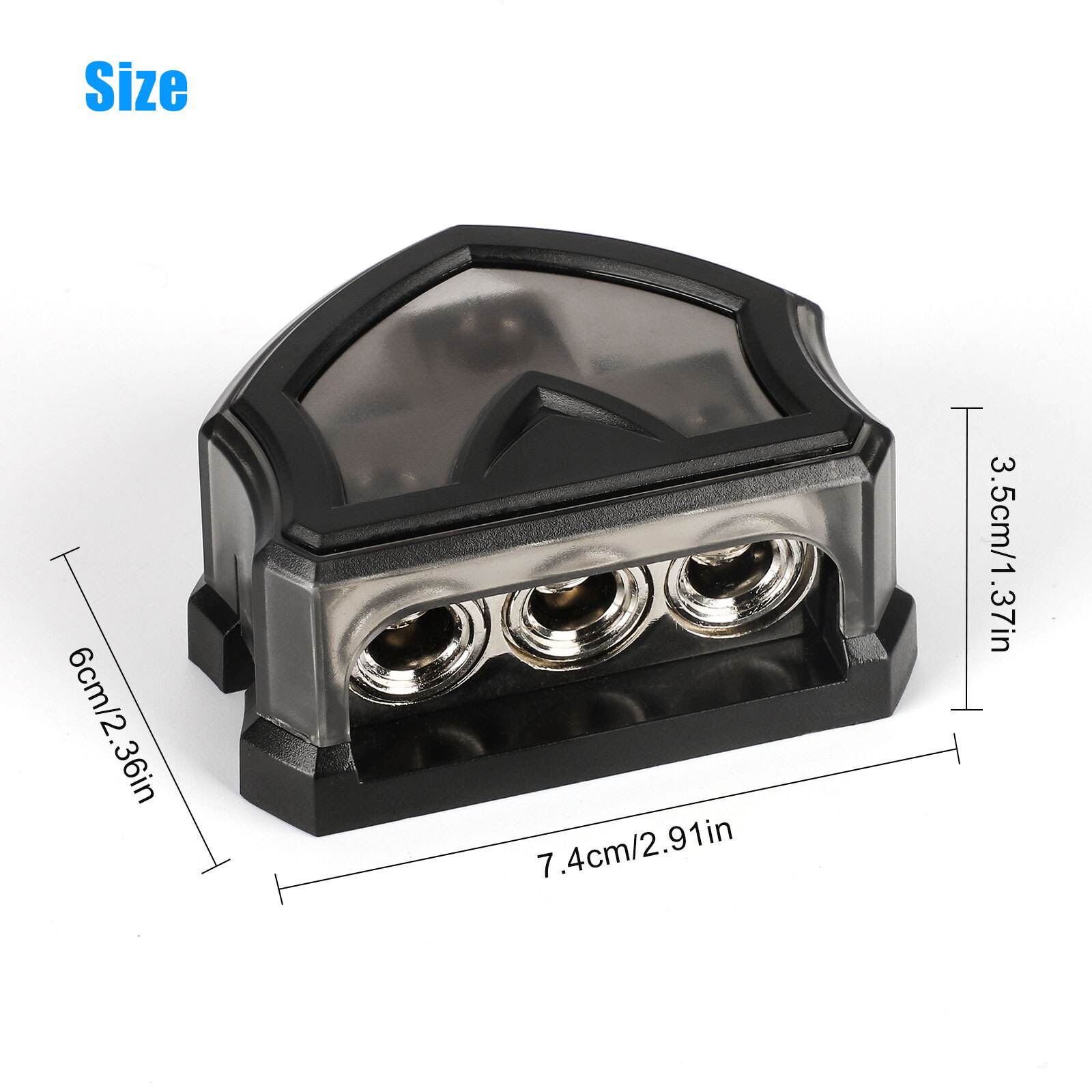 1 x 0 Gauge input 3 x 0 Gauge Output Audio Power Ground Amp Distribution Block