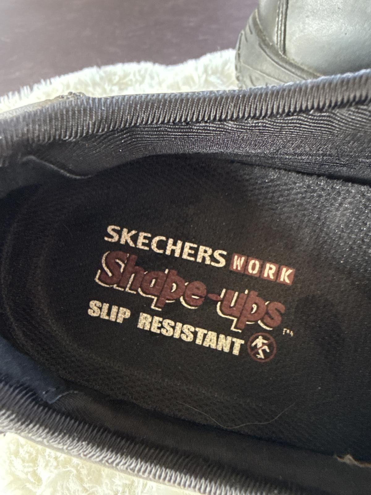 Skechers Work Shape-Ups Slip Resistant Black Shoes Size 8