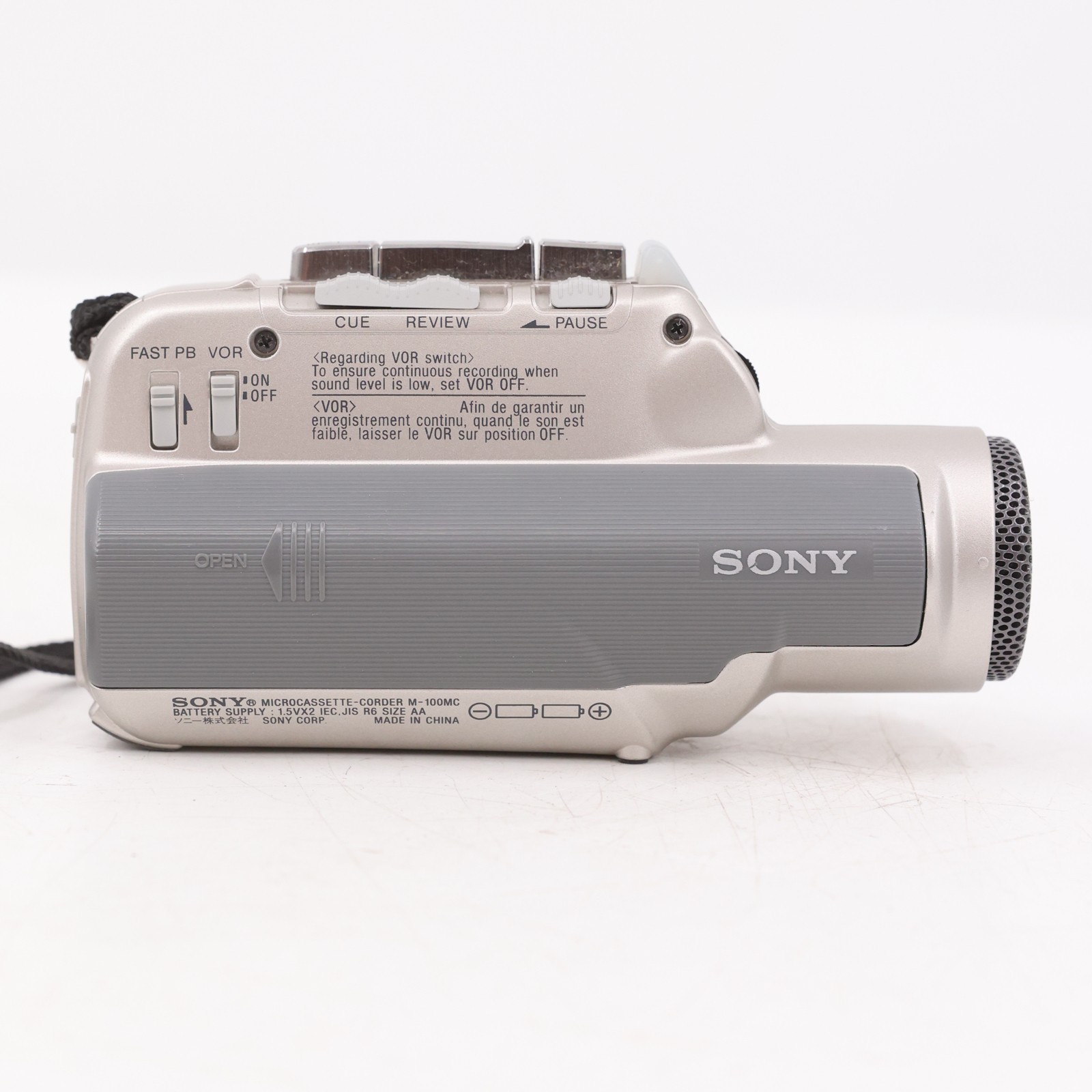 Sony M-100MC Microcassette Corder Voice Recorder Clear Voice Car Power Adapter