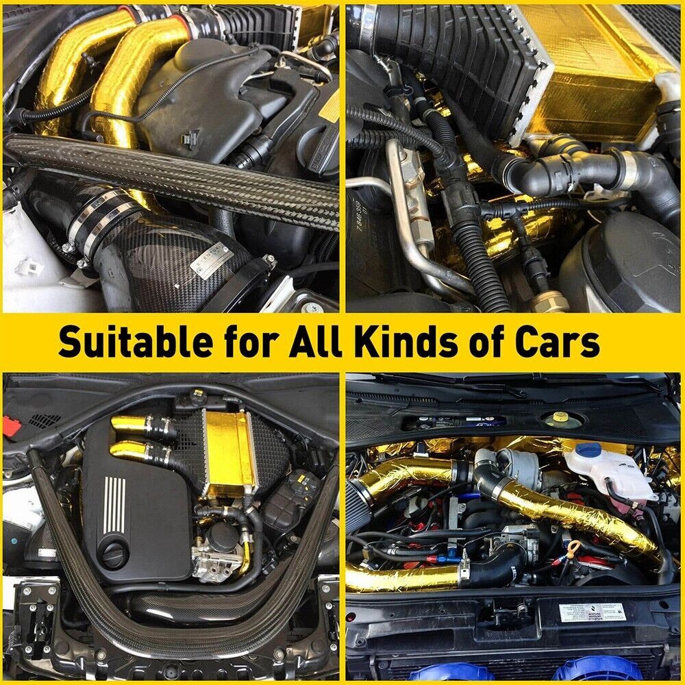 Gold Intake Heat Reflective Tape Wrap Self Adhesive High Temperature 2"33Ft US