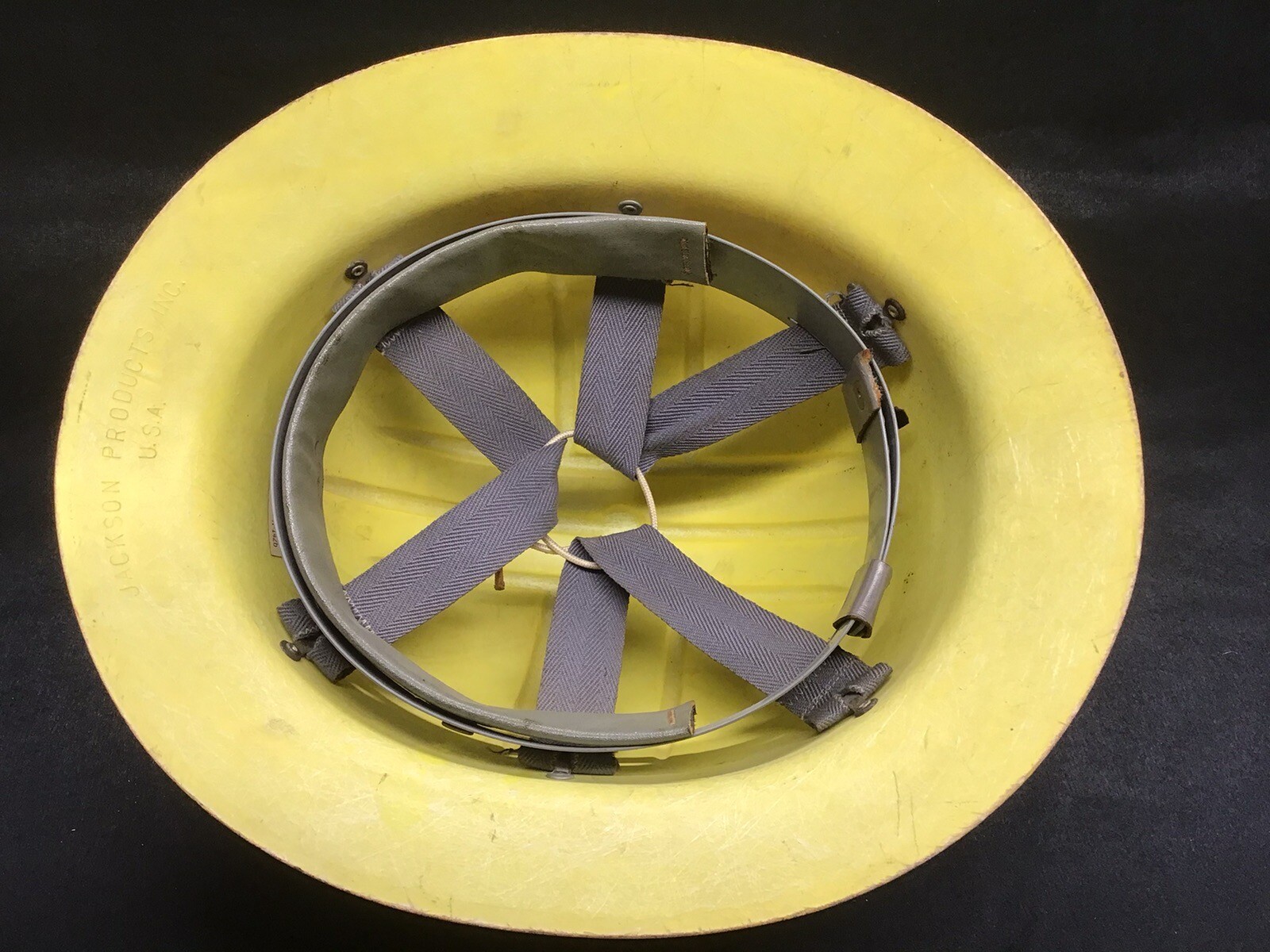 Vintage Jackson Hard Hat SH-1 Fiberglass Full Brim Safety Yellow 1950’s Cool 😎