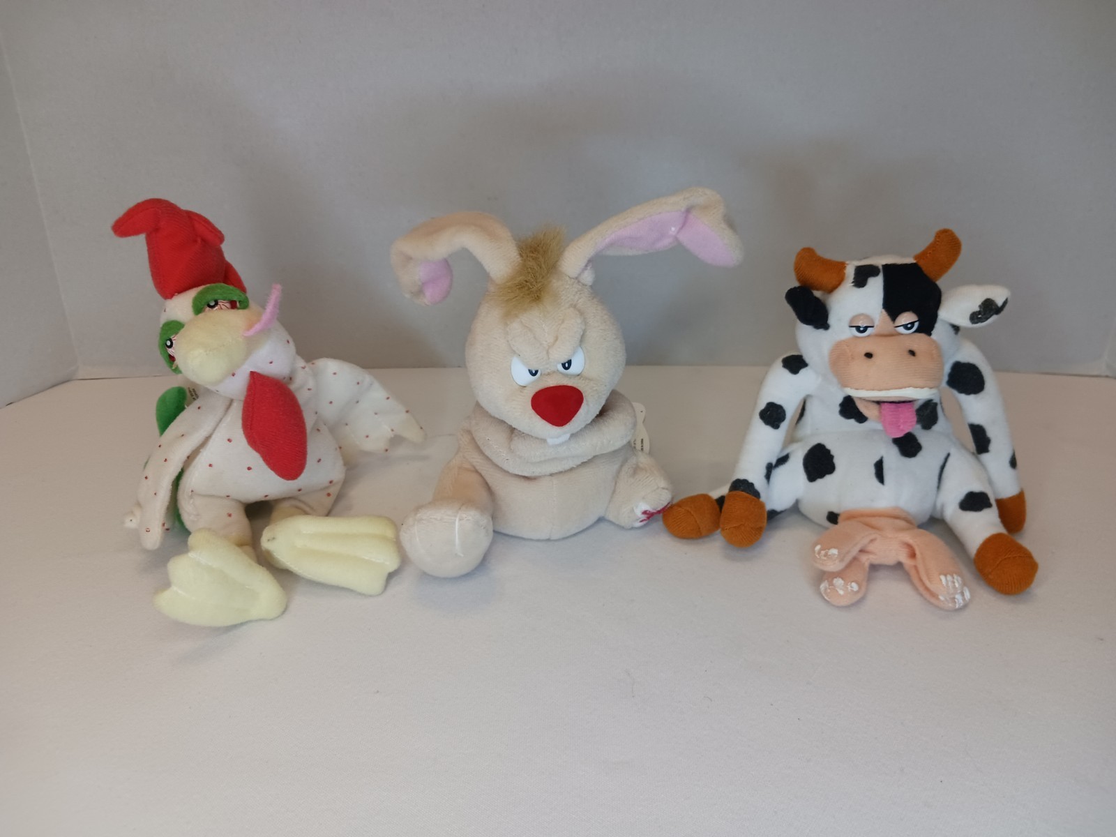 Meanies Series 2 Lot NWT Vintage Plush 1998 Collectible Cow Chicken Rabbit