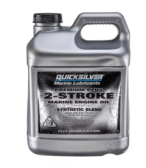 Quicksilver Premium Plus 2-Stroke Marine Engine Oil Outboards PWC 2.5 Gallon