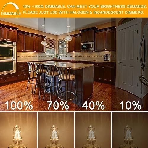 G8 Halogen Light Bulbs 35W 120V T4 JCD Type G8 Base 2 Pin Xenon 35W-12 Pack