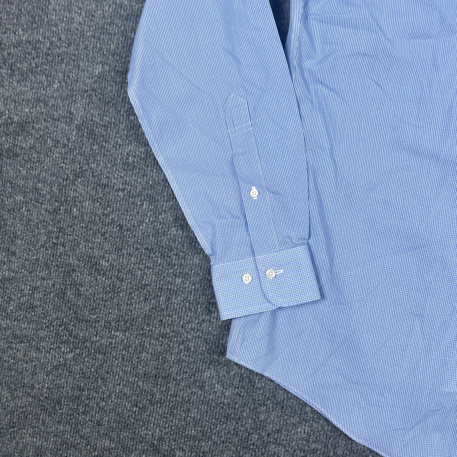 Brooks Brothers Mens 15 Blue Gingham Slim Fit Dress Shirt