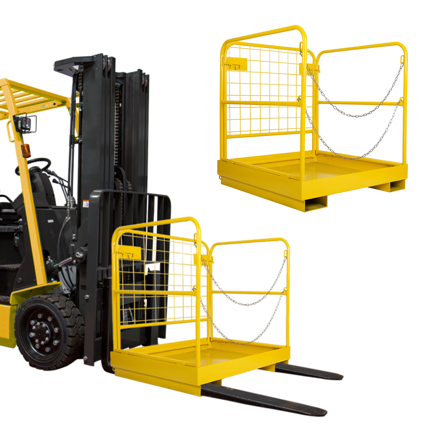 Forklift Safety Cage Work Platform 36 x 36 inch Construction Lift Basket 1100lbs