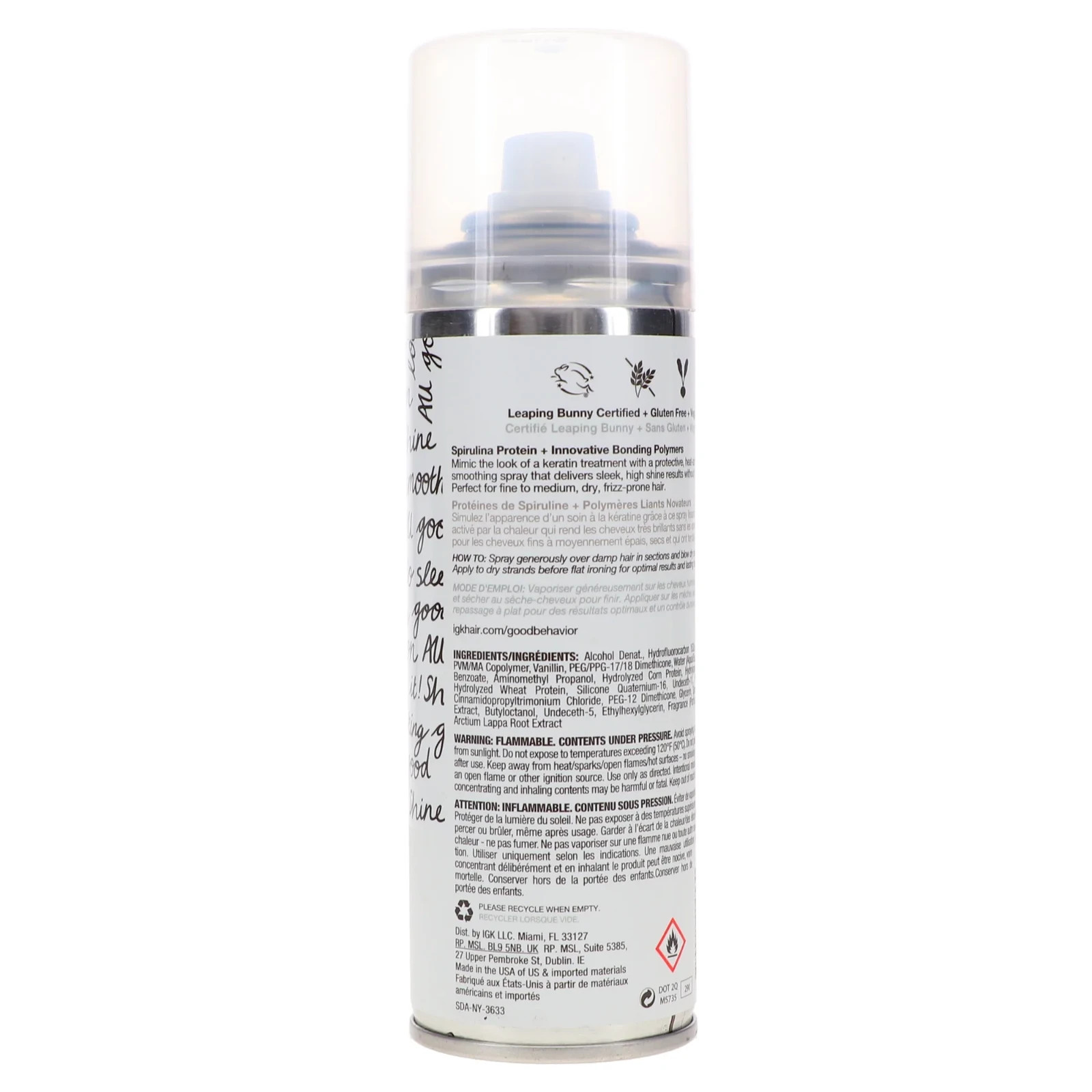 IGK Good Behavior Spirulina Protein Smoothing Spray 5.6 Oz 186 mL Full Size