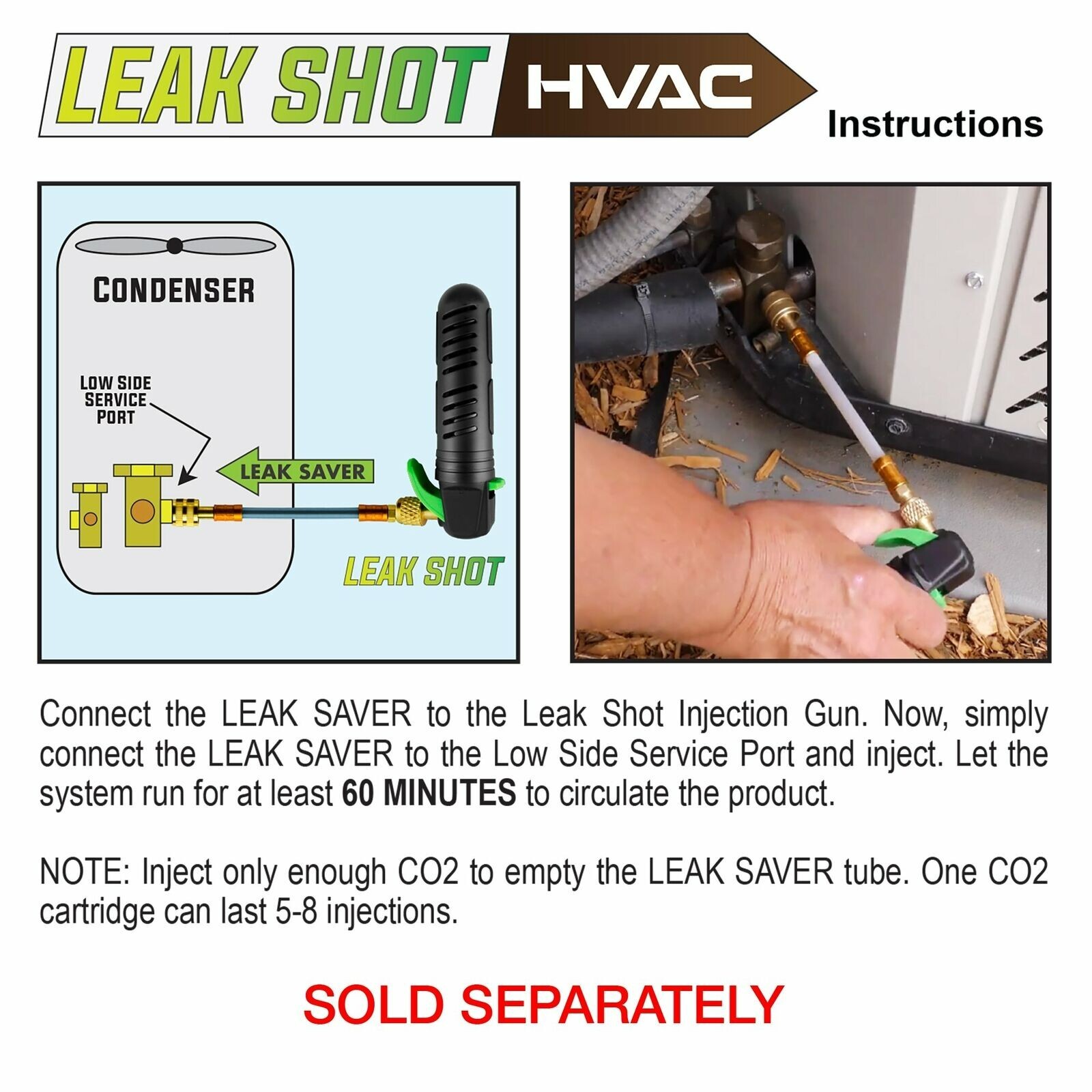 Leak Saver Direct Inject Dry up to 5 Ton AC System Moisture Remover (No Sealant)