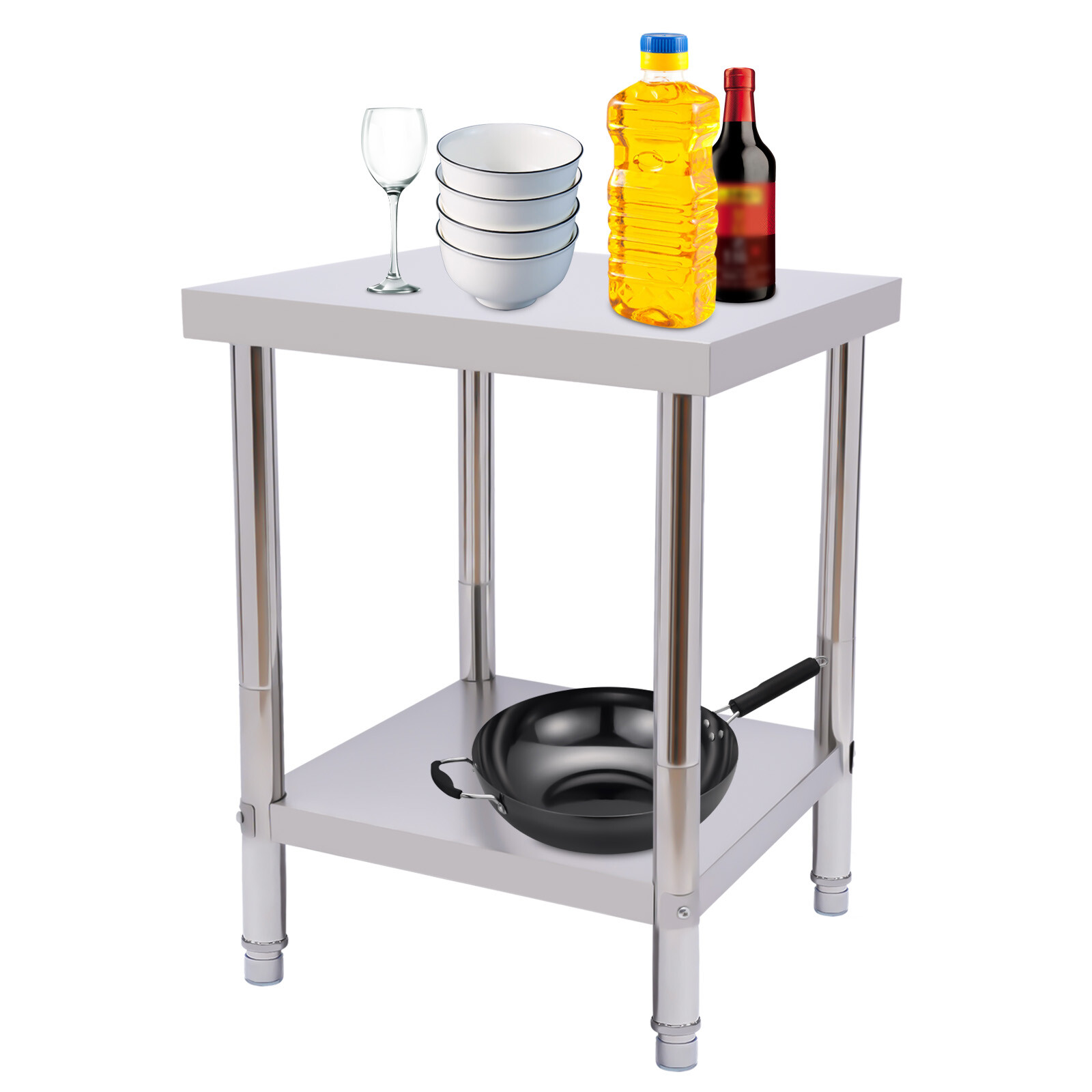 Commercial Stainless Steel Kitchen Food Prep Work Table - 24 x 18 Inches